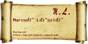 Marcsó László névjegykártya